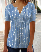 Afbeelding in Gallery-weergave laden, T-shirt med prickiga och V-ringad
