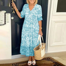 Afbeelding in Gallery-weergave laden, Boheemse zomerjurk met V-hals voor dames
