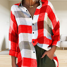 Afbeelding in Gallery-weergave laden, Geruit dames shirt met lange mouwen
