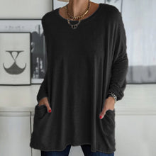 Afbeelding in Gallery-weergave laden, Effen kleur ronde hals top met lange mouwen
