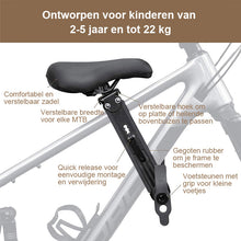Afbeelding in Gallery-weergave laden, Voorgemonteerd kinderfietszitje en leuning
