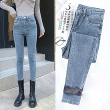 Afbeelding in Gallery-weergave laden, Verdikte elastische potloodbroek met fleece
