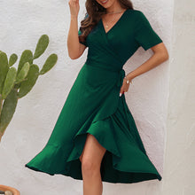Afbeelding in Gallery-weergave laden, Jurk met hoge taille en V-hals
