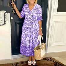 Afbeelding in Gallery-weergave laden, Boheemse zomerjurk met V-hals voor dames
