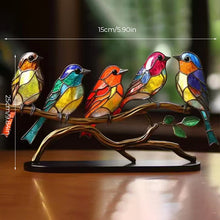 Afbeelding in Gallery-weergave laden, Birds on Branches Stained Glass Ornaments
