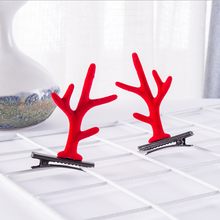 Afbeelding in Gallery-weergave laden, Kerstmis Nieuw gewei pluche haarspelden

