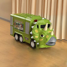 Afbeelding in Gallery-weergave laden, 🦖Nieuwe dinosaurus transformerende technische vrachtwagenbaanspeelgoedset met licht en muziek
