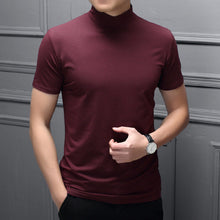 Afbeelding in Gallery-weergave laden, Slim-fit T-shirt voor heren met opstaande kraag
