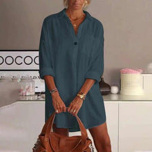 Afbeelding in Gallery-weergave laden, Effen kleur blouse met lange mouwen en kraag

