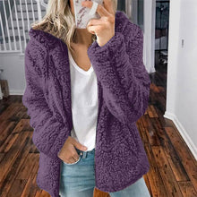 Afbeelding in Gallery-weergave laden, Capuchon polar fleece jas met rits
