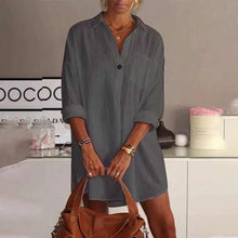 Afbeelding in Gallery-weergave laden, Effen kleur blouse met lange mouwen en kraag
