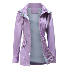 Afbeelding in Gallery-weergave laden, Waterdichte halflange trenchcoat met trekkoord in de taille
