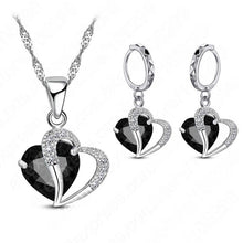 Afbeelding in Gallery-weergave laden, Hart Design Zirkoon Ketting Hanger Oorbellen Sets
