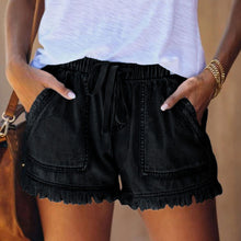 Afbeelding in Gallery-weergave laden, Elastische denim short met hoge taille
