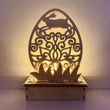 Afbeelding in Gallery-weergave laden, Houten doe-het-zelf-ornament in eivorm
