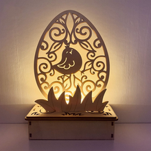 Afbeelding in Gallery-weergave laden, Houten doe-het-zelf-ornament in eivorm

