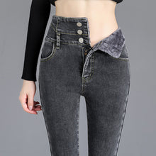 Afbeelding in Gallery-weergave laden, Fleece hoge stretch jeans
