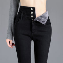Afbeelding in Gallery-weergave laden, Fleece hoge stretch jeans
