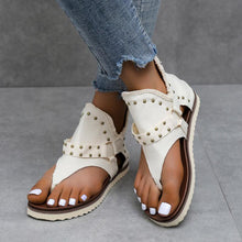Afbeelding in Gallery-weergave laden, Dames Casual Denim Platte Sandalen met Rits
