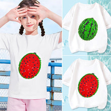 Afbeelding in Gallery-weergave laden, 2022 nieuw watermeloen t-shirt met wisselende pailletten
