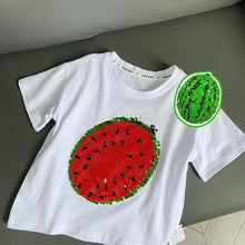 Afbeelding in Gallery-weergave laden, 2022 nieuw watermeloen t-shirt met wisselende pailletten
