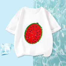 Afbeelding in Gallery-weergave laden, 2022 nieuw watermeloen t-shirt met wisselende pailletten
