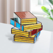 Afbeelding in Gallery-weergave laden, 📚Gebrandschilderd glas gestapelde boekenlamp
