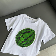 Afbeelding in Gallery-weergave laden, 2022 nieuw watermeloen t-shirt met wisselende pailletten
