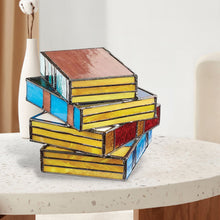 Afbeelding in Gallery-weergave laden, 📚Gebrandschilderd glas gestapelde boekenlamp
