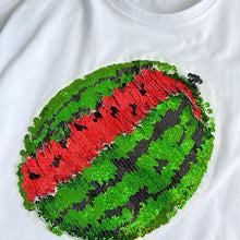 Afbeelding in Gallery-weergave laden, 2022 nieuw watermeloen t-shirt met wisselende pailletten
