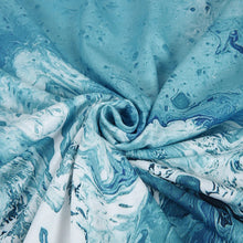 Afbeelding in Gallery-weergave laden, Mini-jurk met V-hals en blauwe print
