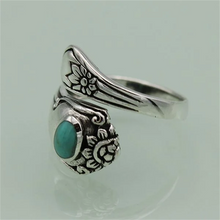 Afbeelding in Gallery-weergave laden, Turquoise Lepel Vintage Ring
