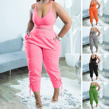 Afbeelding in Gallery-weergave laden, Casual Solid Split Sleeveless Two Pieces
