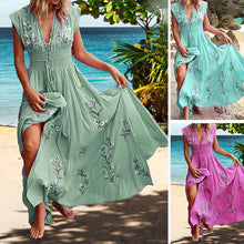 Afbeelding in Gallery-weergave laden, Sexy Franse strandjurk met V-hals
