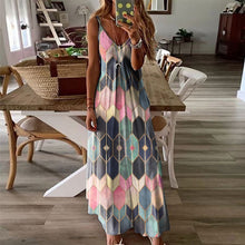 Afbeelding in Gallery-weergave laden, Mouwloze jurken met geometrische print voor dames
