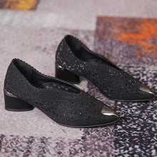 Afbeelding in Gallery-weergave laden, Holle mesh schoenen met spitse neus en stevige hak
