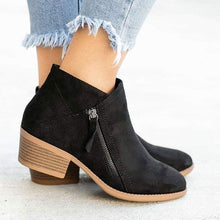 Afbeelding in Gallery-weergave laden, Chunky Heel enkellaarsjes met Zijrits voor Dames
