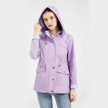 Afbeelding in Gallery-weergave laden, Waterdichte halflange trenchcoat met trekkoord in de taille
