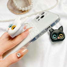 Afbeelding in Gallery-weergave laden, 3D schattige kitten telefoonhouder met mini spiegel

