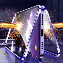 Afbeelding in Gallery-weergave laden, Magnetische dubbelzijdige telefoonhoes van gehard glas
