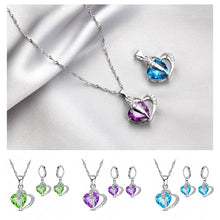 Afbeelding in Gallery-weergave laden, Hart Design Zirkoon Ketting Hanger Oorbellen Sets
