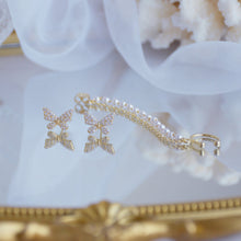 Afbeelding in Gallery-weergave laden, Strass Butterfly Dangle Hoop Stud Oorbellen
