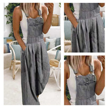 Afbeelding in Gallery-weergave laden, Casual denim overall met wijde pijpen en zakken
