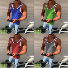 Afbeelding in Gallery-weergave laden, Gestreiftes lässiges Tanktop für Herren
