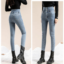 Afbeelding in Gallery-weergave laden, Fleece hoge stretch jeans
