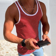 Afbeelding in Gallery-weergave laden, Gestreiftes lässiges Tanktop für Herren
