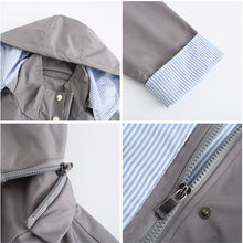 Afbeelding in Gallery-weergave laden, Waterdichte halflange trenchcoat met trekkoord in de taille
