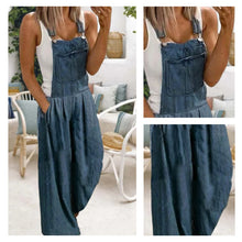 Afbeelding in Gallery-weergave laden, Casual denim overall met wijde pijpen en zakken
