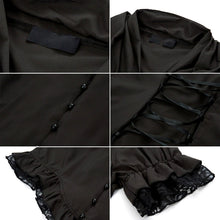 Afbeelding in Gallery-weergave laden, V-hals blouse met veters en korte mouwen
