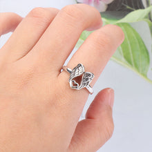 Afbeelding in Gallery-weergave laden, Sterling zilveren ring met engelen hart
